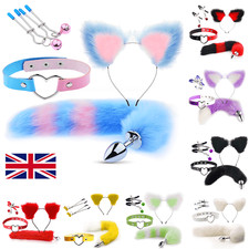 4Pcs Set Fox Butt Tail Cute Heart Collar Soft Cat Ears Headbands Cosplay Female