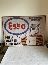 Large Vintage Style Metal Esso
