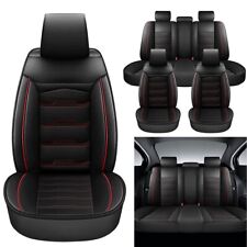Black Full Set Car Seat Covers Deluxe Universal Protector PU Leather Seat Covers