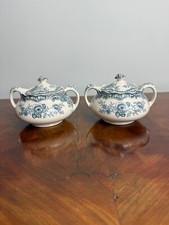 Pair of vintage "Bristol" sugar bowls by Crown Ducal, England. Superb Condition