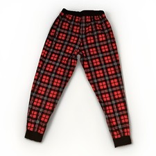 Unisex Red & Black Tartan Trousers by Threadbare Plaid Gingham Punk Goth Size 12