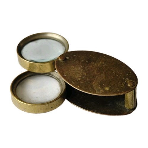 Antique brass jewellers - jewellers, loupe