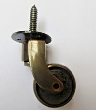 SOLID BRASS VINTAGE OLD TRADITIONAL SCREW IN  CASTOR SWIVEL WHEEL CASTER