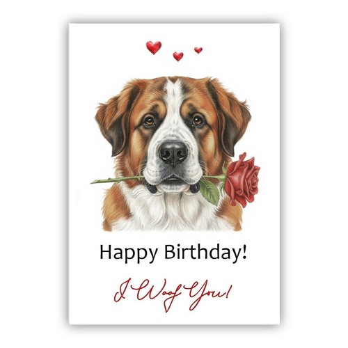 Bernard dog birthday - st,