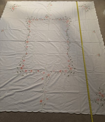 Vintage tablecloth with floral - with,