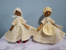 2 Vintage Wooden Toy Dolls