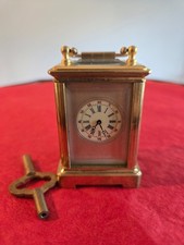 Porcelain panel miniature carriage clock in working condition with key