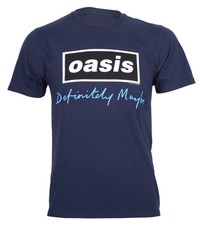 Official Oasis T Shirt Definitely Maybe Text Decca Logo Reunion  2025 New Blue