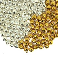 10mm quality round silver & gold copper round jingle bells 20-200pcs Xmas Craft