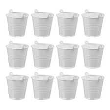 12Pcs Simple Style Iron Bucket Retro Flowerpot Succulent Pot