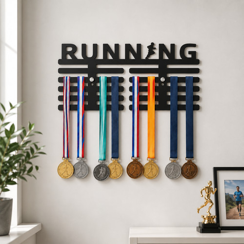Running acrylic medal holder - running,