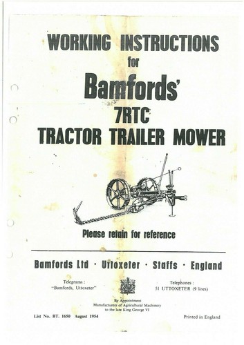 Bamfords 7rtc tractor trailer - 7rtc,