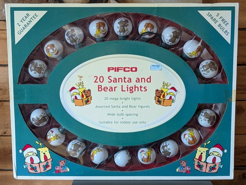 Vintage pifco santa and bear - vintage,