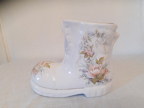 Vintage ceramic vase shoe - ceramic,