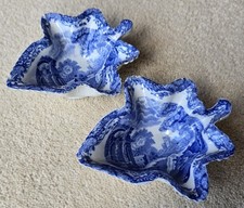 Spode Blue Italian Leaf Shaped