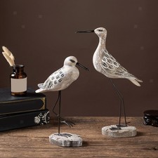 2x Wooden Seagull Figurine Sea