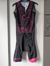 triathlon tri suit womens black and pink, medium/large 