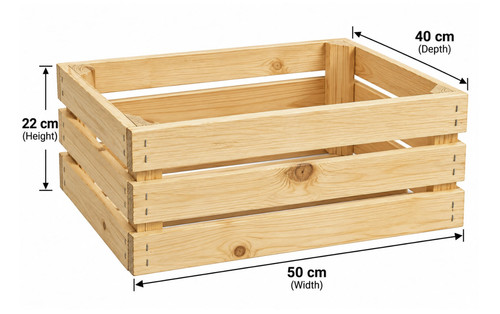 Rustic wooden storage crate - wooden,