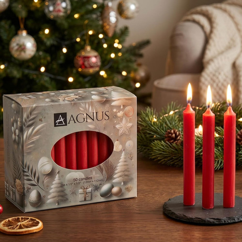 Red christingle candles - red,