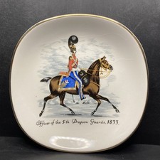 Vintage Officer of the 5th Dragoon 1833 Bone China Collector Plate 12cm