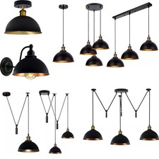 Vintage Industrial Ceiling Pendant Light Metal Lampshade Loft Hanging Retro Lamp