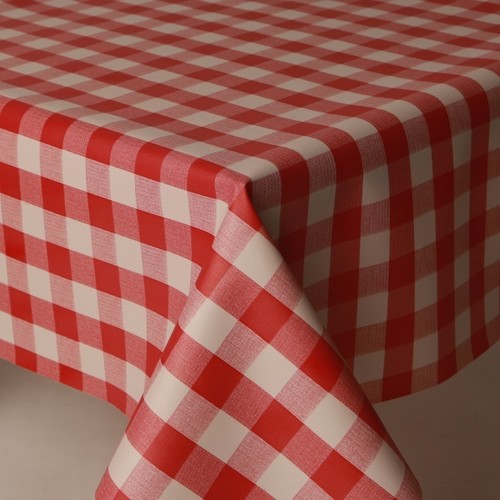 Plain red gingham check - gingham, white