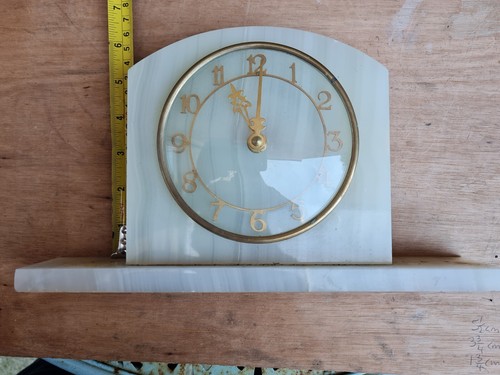 Vintage green onyx clock - onyx,