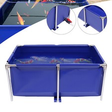 Blue Cuboid Canvas Fish Pond Aquarium Fish Water Tank Coating Koi Breeding Pond