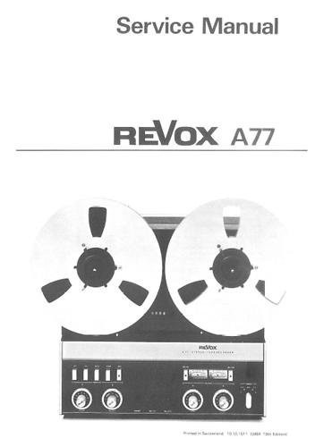 Revox a77 service manual - revox,