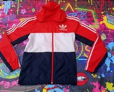 adidas Originals California Windbreaker Jacket Red/White/Blue Retro Cool!