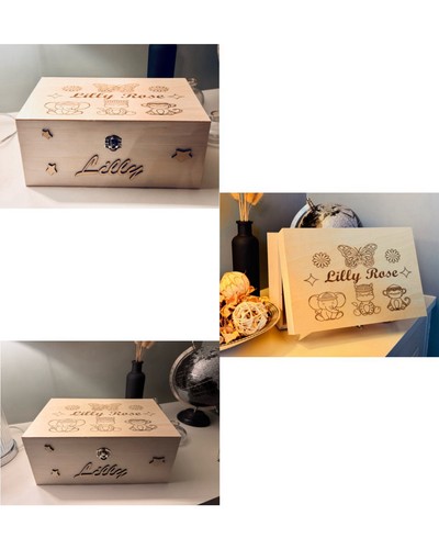 Personalised wooden memory box - memory,