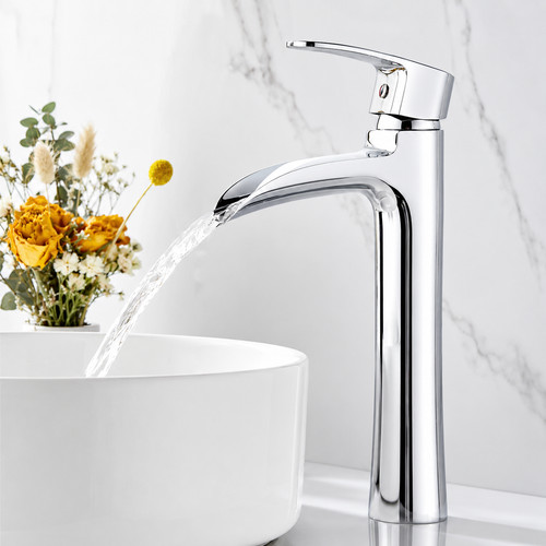 Tall waterfall basin mixer - mixer, tap