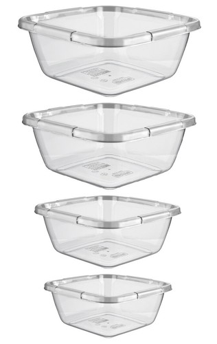 Clear plastic basin - plastic, square