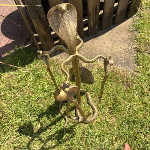 Vintage brass antique snake - vintage,