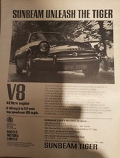 SUNBEAM TIGER ADVERT. ORIGINAL