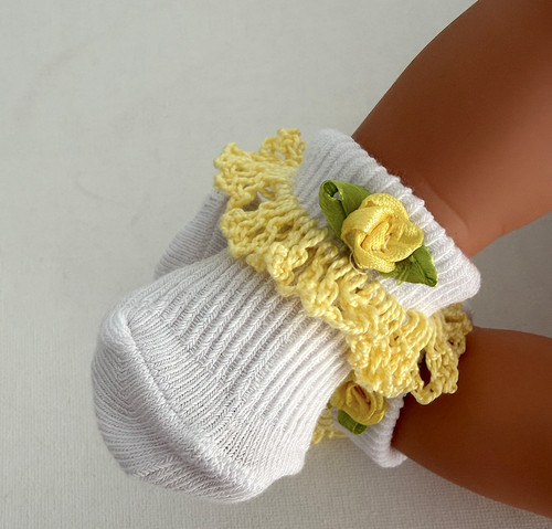 Cotton frilled dolls socks - dolls,