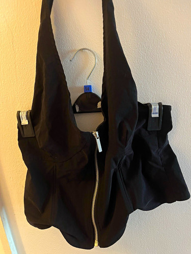 Bershka black neck - black, v-neck