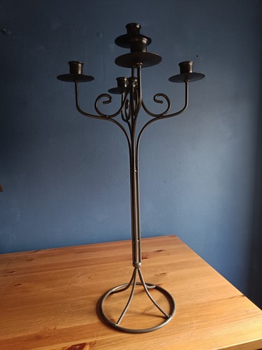 Large arm metal candelabra - 5-arm,