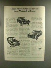 1967 Mercedes 200 Diesel Sedan, 230SL Coupe, 250S Ad