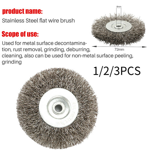 72mm wire wheel stainless - 1-3x,
