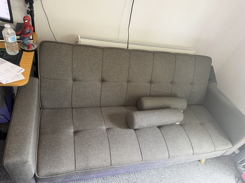 Used fabric sofa bed seater - 3,