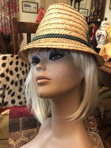 Vintage 50s straw fedora - 50s,