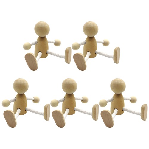 6pcs wooden diy dolls - diy,