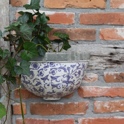Antiqued blue white - blue, &