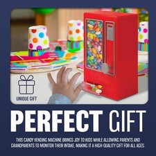 CANDY VENDING MACHINE RETRO SWEETS DISPENSER GUMBALL KIDS GIFT RED JELLY BEANS