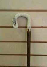  WALKING STICK CROOK STYLE WITH THISTLE ON CROOK SHEPHERD WHITE