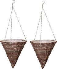 2 x Hanging Baskets 12" Wicker