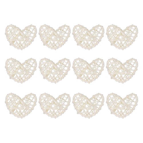 12pcs heart rattan balls - heart, vase