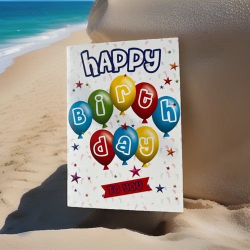 Birthday card with stars - card, and