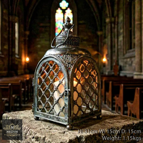 Vintage gothic metal glass - metal,